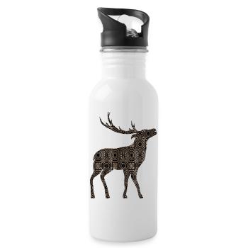 Cerf - Gourde avec paille intégrée - blanc - Droite