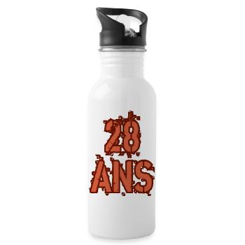 28 ANS - Gourde avec paille intégrée - blanc - Droite