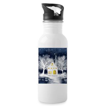 À la maison - Gourde avec paille intégrée - blanc - Droite
