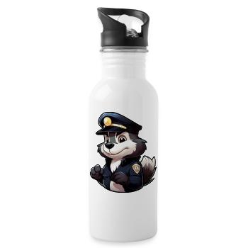 Police Skunk - Gourde avec paille intégrée - blanc - Droite