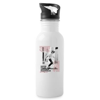 Skateboard Design Perfekt Jungen Geschenkidee - Trinkflasche mit integriertem Trinkhalm - Weiß - Rechts