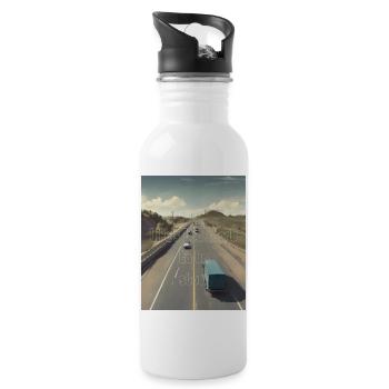 Life s too short to be slow - Trinkflasche mit integriertem Trinkhalm - Weiß - Rechts