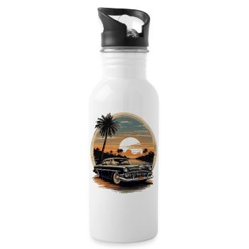 Classic Cars 1950 - Water bottle with straw - white - Right