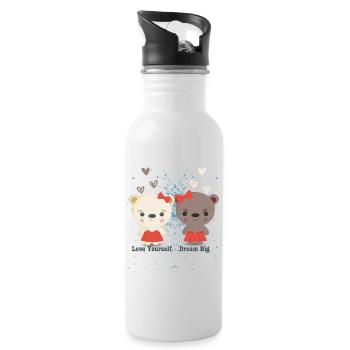 Lean & Loo Offical theme shirt - Water bottle with straw - white - Right