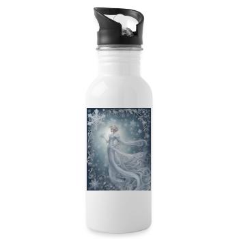 Die viertjüngste Tochter des Winters heißt Hope - Trinkflasche mit integriertem Trinkhalm - Weiß - Rechts