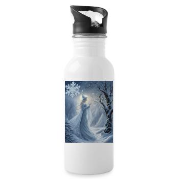 Die zweitjüngste Tochter des Winters heißt Crystal - Trinkflasche mit integriertem Trinkhalm - Weiß - Rechts