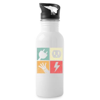 Connectors & Pastel Flashes - Water bottle with straw - white - Right