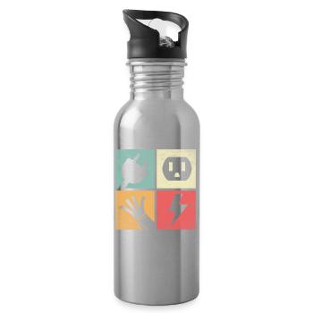 Connectors & Pastel Flashes - Water bottle with straw - silver - Right