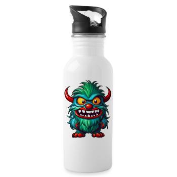 Ugly Monster - Water bottle with straw - white - Right