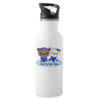 Sorry for you quote - Water bottle with straw - white - Right