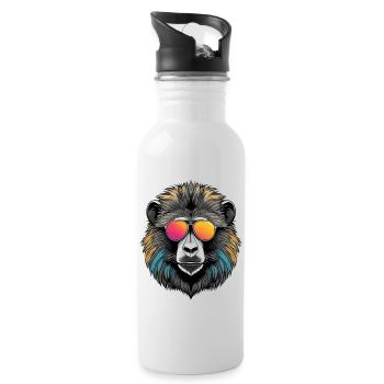 Pavian - Trinkflasche mit integriertem Trinkhalm - Weiß - Rechts