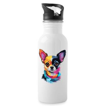 Chihuahua - Water bottle with straw - white - Right