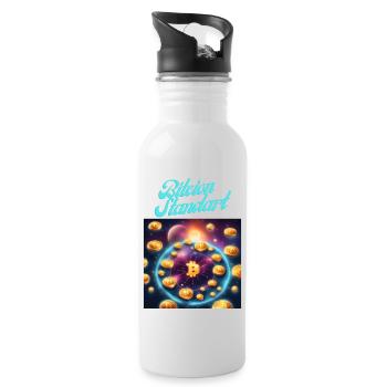 Bitcoin Standard - Trinkflasche mit integriertem Trinkhalm - Weiß - Rechts