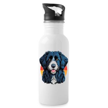 Portugiesischer Schäferhund - Trinkflasche mit integriertem Trinkhalm - Weiß - Rechts
