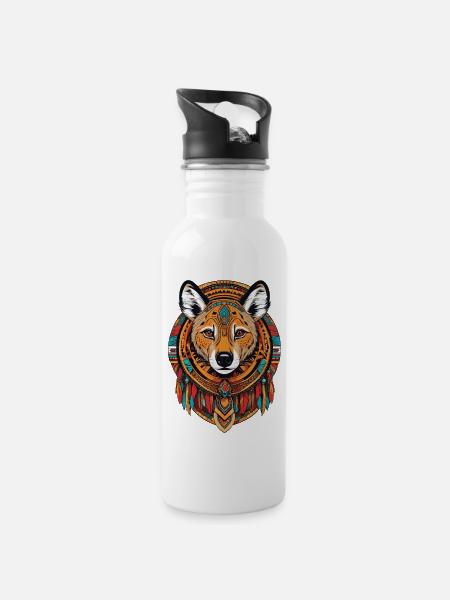 Hyena - Water bottle with straw - white