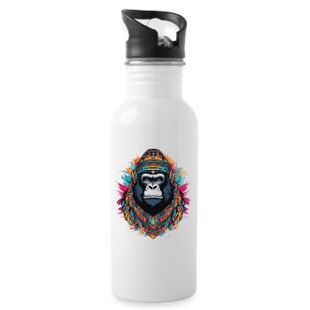 Gorilla - Water bottle with straw - white - Right