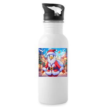 Seagull, Santa Claus, Christmas, St. Nicholas, Christmas - Water bottle with straw - white - Right
