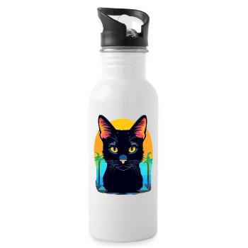 Chat de Bombay - Gourde avec paille intégrée - blanc - Droite