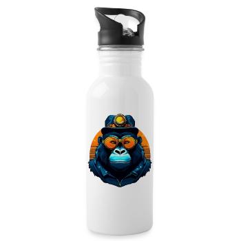 Gorilla - Water bottle with straw - white - Right