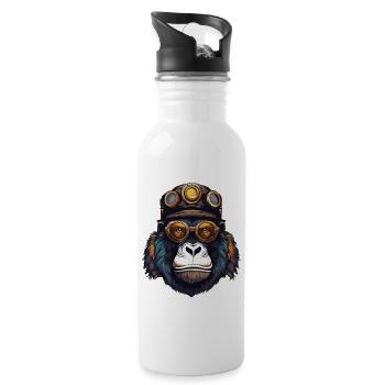 GorillaPunk - Water bottle with straw - white - Right