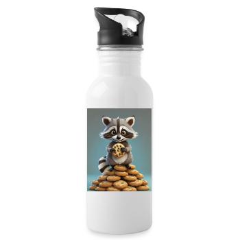 I got 99 Cookies cause a ... ate one - cute racoon - Water bottle with straw - white - Right