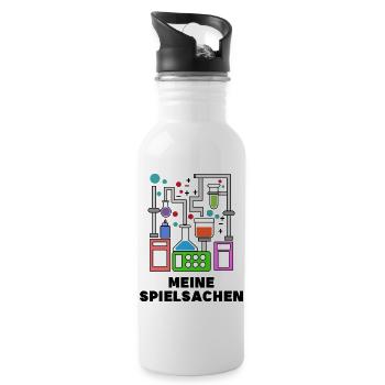 Karriere Statement Wissenschafter Job Beruf - Trinkflasche mit integriertem Trinkhalm - Weiß - Rechts