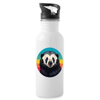 Honey Badger - Water bottle with straw - white - Right