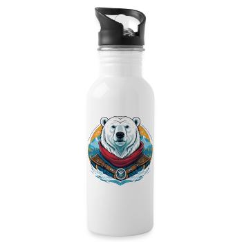 Eisbär - Trinkflasche mit integriertem Trinkhalm - Weiß - Rechts