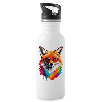 Red Fox - Water bottle with straw - white - Right