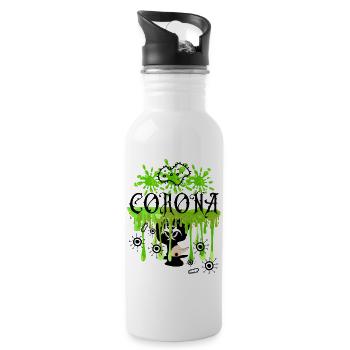 Corona toxique - Idée cadeau - T-shirts drôles - Gourde avec paille intégrée - blanc - Droite