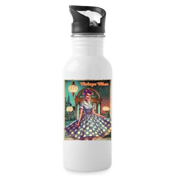 Vintage Vibes Jukebox - Water bottle with straw - white - Right