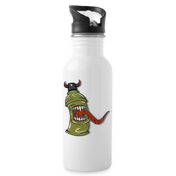 Devil Can - Trinkflasche mit integriertem Trinkhalm - Weiß - Rechts
