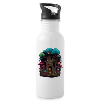 The Enchanted Forest - Water bottle with straw - white - Right