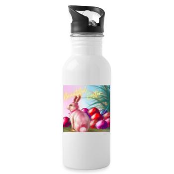 Bezaubernde Ostern - Trinkflasche mit integriertem Trinkhalm - Weiß - Rechts
