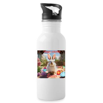Ostern - Trinkflasche mit integriertem Trinkhalm - Weiß - Rechts