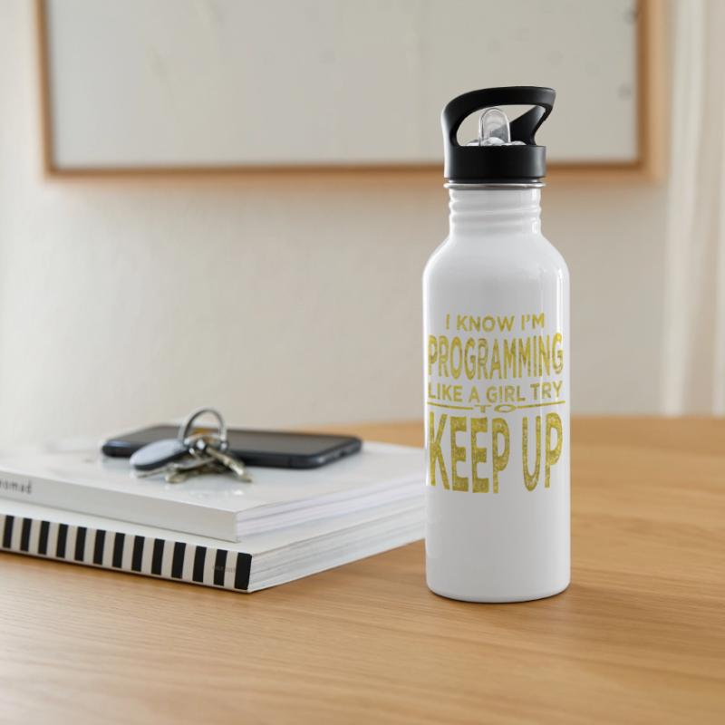 Birthday Present C Plus Plus PC Frontend Developer Water bottle with straw