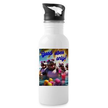Partymode on - Trinkflasche mit integriertem Trinkhalm - Weiß - Rechts