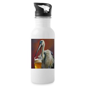 Storchen-Bier - Trinkflasche mit integriertem Trinkhalm - Weiß - Rechts