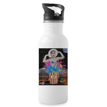 Pop Art Collage - Water bottle with straw - white - Right