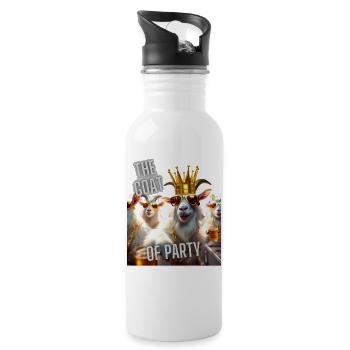 The GOAT of Party - Trinkflasche mit integriertem Trinkhalm - Weiß - Rechts