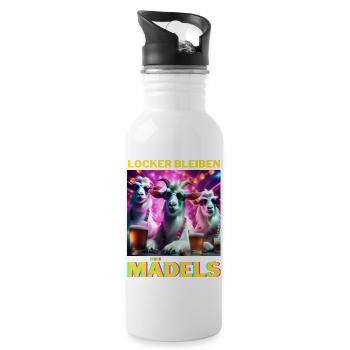 Locker Bleiben - Trinkflasche mit integriertem Trinkhalm - Weiß - Rechts