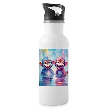 Baby Monkey - Water bottle with straw - white - Right