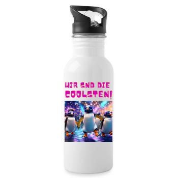 Die Coolsten! - Trinkflasche mit integriertem Trinkhalm - Weiß - Rechts