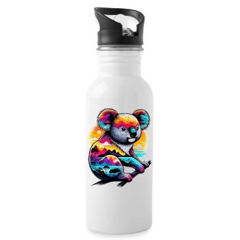 Koala - Trinkflasche mit integriertem Trinkhalm - Weiß - Rechts