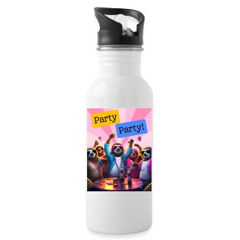 Party Party - Trinkflasche mit integriertem Trinkhalm - Weiß - Rechts