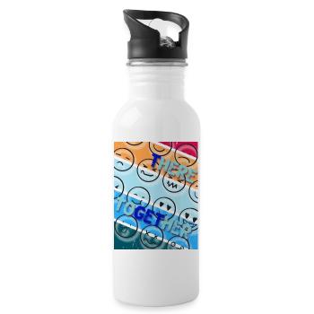 tHERE, um sie zu bekommen. Zusammen. Hier für sie. - Trinkflasche mit integriertem Trinkhalm - Weiß - Rechts