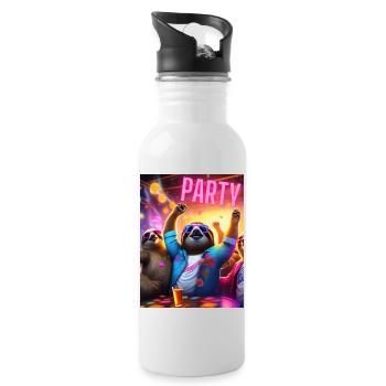 Party - Trinkflasche mit integriertem Trinkhalm - Weiß - Rechts
