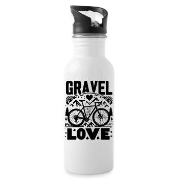 Gravel Love - Gravel Bike - Water bottle with straw - white - Right