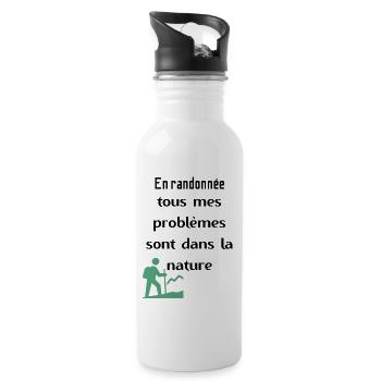 Hiking all my problems in nature - Water bottle with straw - white - Right