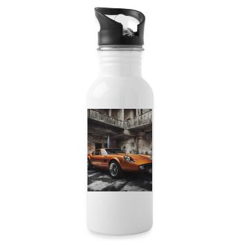 Voiture de sport - Gourde avec paille intégrée - blanc - Droite